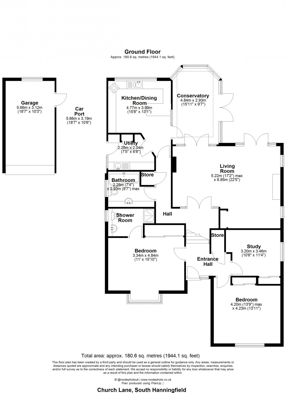 Floorplan for Church Lane, South Hanningfield, Chelmsford