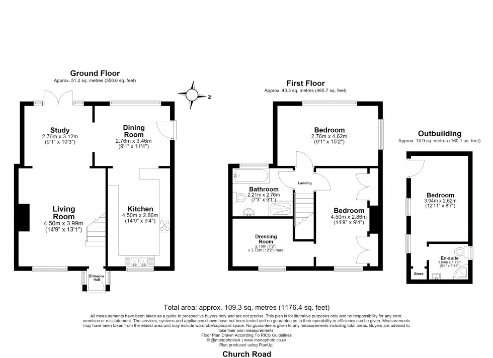 Floorplan for Church Road, Ramsden Heath, Billericay